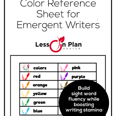 Color Anchor Chart for Emergent Writers