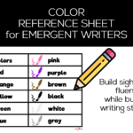 Resource Spotlight: Color Reference Sheet for Emergent Writers