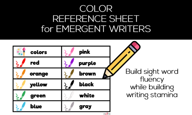 Resource Spotlight: Color Reference Sheet for Emergent Writers