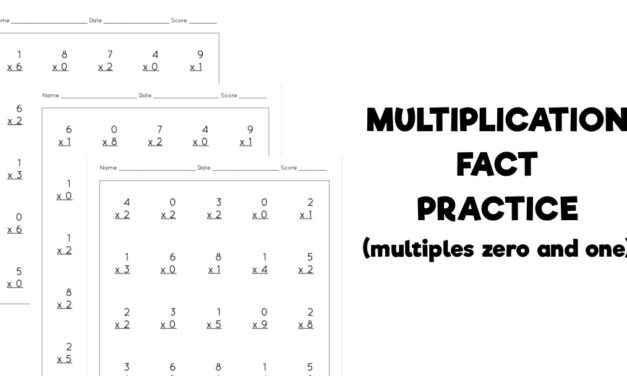 Multiplication Fact Practice (0 and 1)