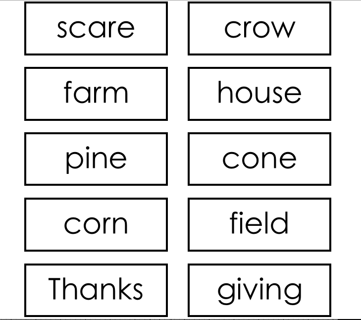 Fall Compound Word Sort