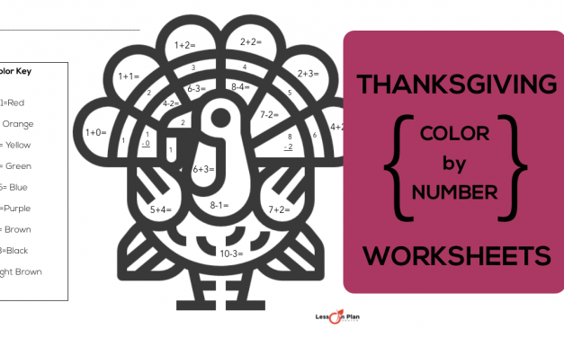 Thanksgiving Color-by-Number Worksheets