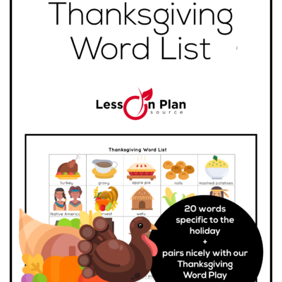 Thanksgiving Word Cards