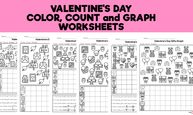 Valentine’s Day Color, Count and Graph Worksheets